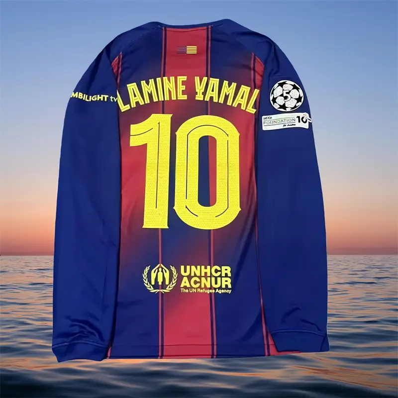 25-26 New Yamal Long Sleeve No. 10 Fan Edition Home Soccer Jersey