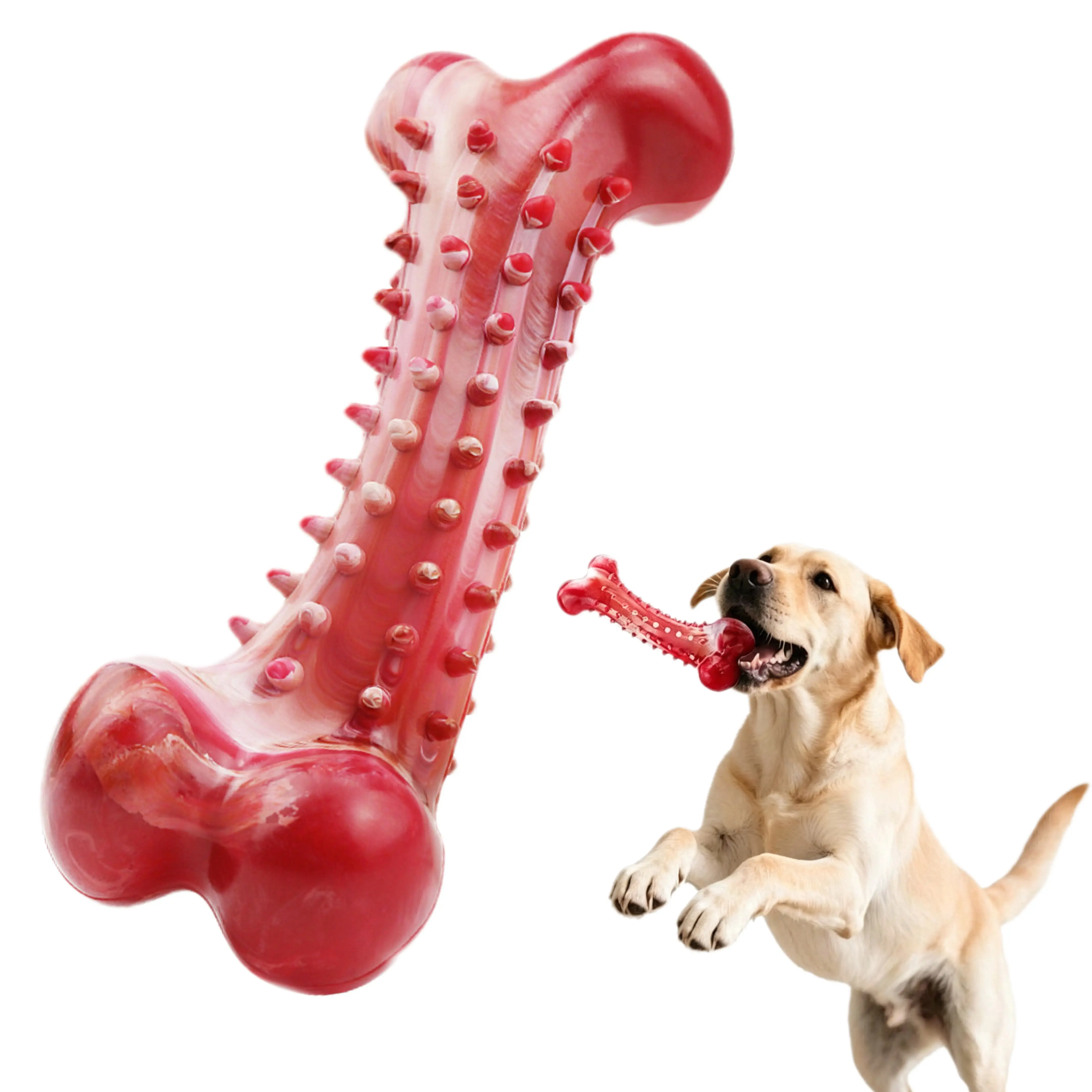 Heavy Duty Indestructible Dog Bone Chew Toys for Aggressive Chewers, Bacon Flavored Non-Toxic Long Lasting Teeth Cleaning Toys for Medium & Large Breed Dogs, Boredom Relief interactive tough  pet accessory