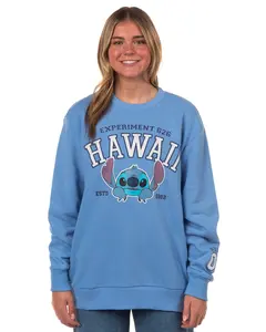 Disney Stitch Women's Experiment 626 Hawaii Pullover Crewneck Sweatshirt
