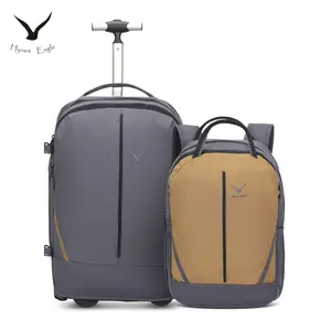Hynes Eagle 2 in 1 Travel Backpack Set Rolling 17-in Laptop Backpack 43L with Personal Item Bag Large Capacity for Business School