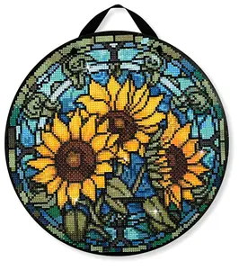 Sunflower Diamond Painting Kit, ROUND Drills, 12.5" Hanging Sign