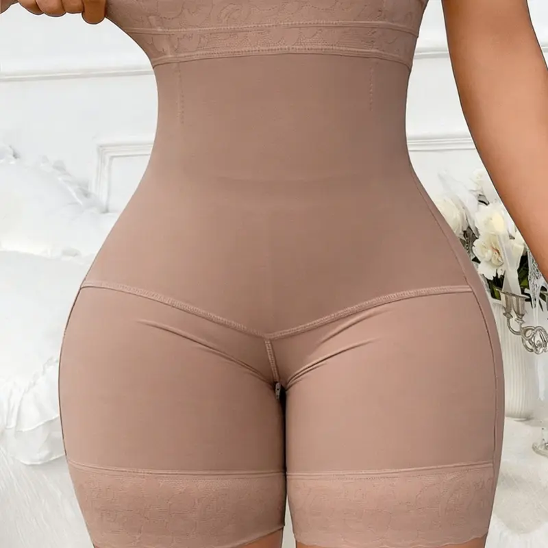 1 High Waist Shapewear Shorts, Fajas, Fit Shaper, Shapewear Womenswear Breathable Body Shaper Smooth Zipper, Tummy Control Butt Lift Seamless Bottoms, Compression Lace Panties, Suitable For Training Or Sports, Perfect Shaper