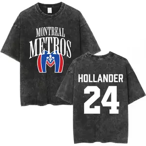 Heated Rivalry Shane Hollander 24 Montreal Metros Vintage Washed T-shirt Men Women Clothing Casual Cotton Short Sleeves T Shirts