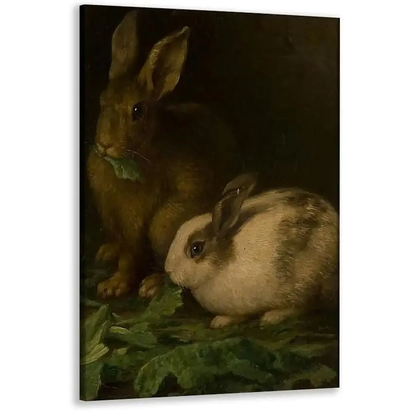 Bunny Rabbit Poster Picture HD Print Canvas Wall Art Modern Home Bedroom Room Aesthetic Decoration8x12inch Framed