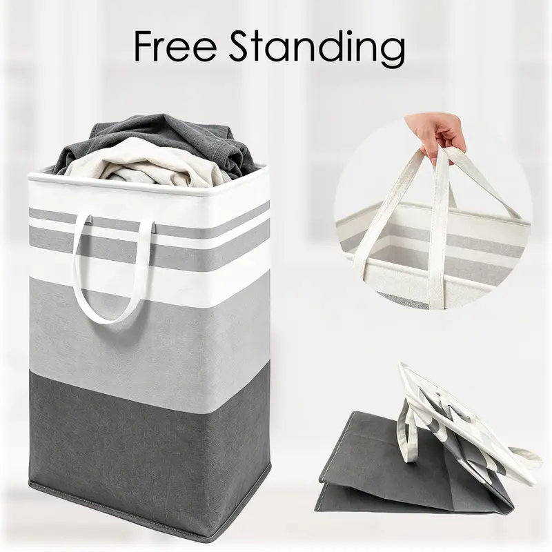 DGAPHRO Laundry Hamper,80L Freestanding Waterproof Laundry Basket, Collapsible Dirty Clothes Hampers for Laundry with Reinforced Handles in Laundry Room, College Dorm, Bathroom, Bedroom,Decor, Home Accessory.
