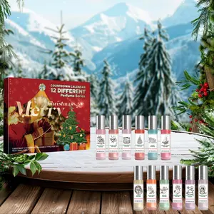 Christmas Countdown Perfume Gift Box Set, 12 Unique Fragrances, Warm Surprise Christmas Scent, Contains Alcohol, Liquid Form, Perfume Sampler Set