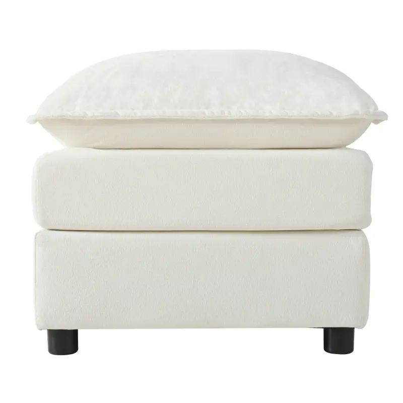 Premium Chenille Upholstery Rectangular Ottoman - Large Size 35.43"x23.62"x22.04", Double Layer Cushion Footrest, Sturdy Wood Frame, 22.22 lbs, 800 lbs Weight Capacity, Beige Home Decor, Quick Setup, Assembly Required for Living Room, Bedroom