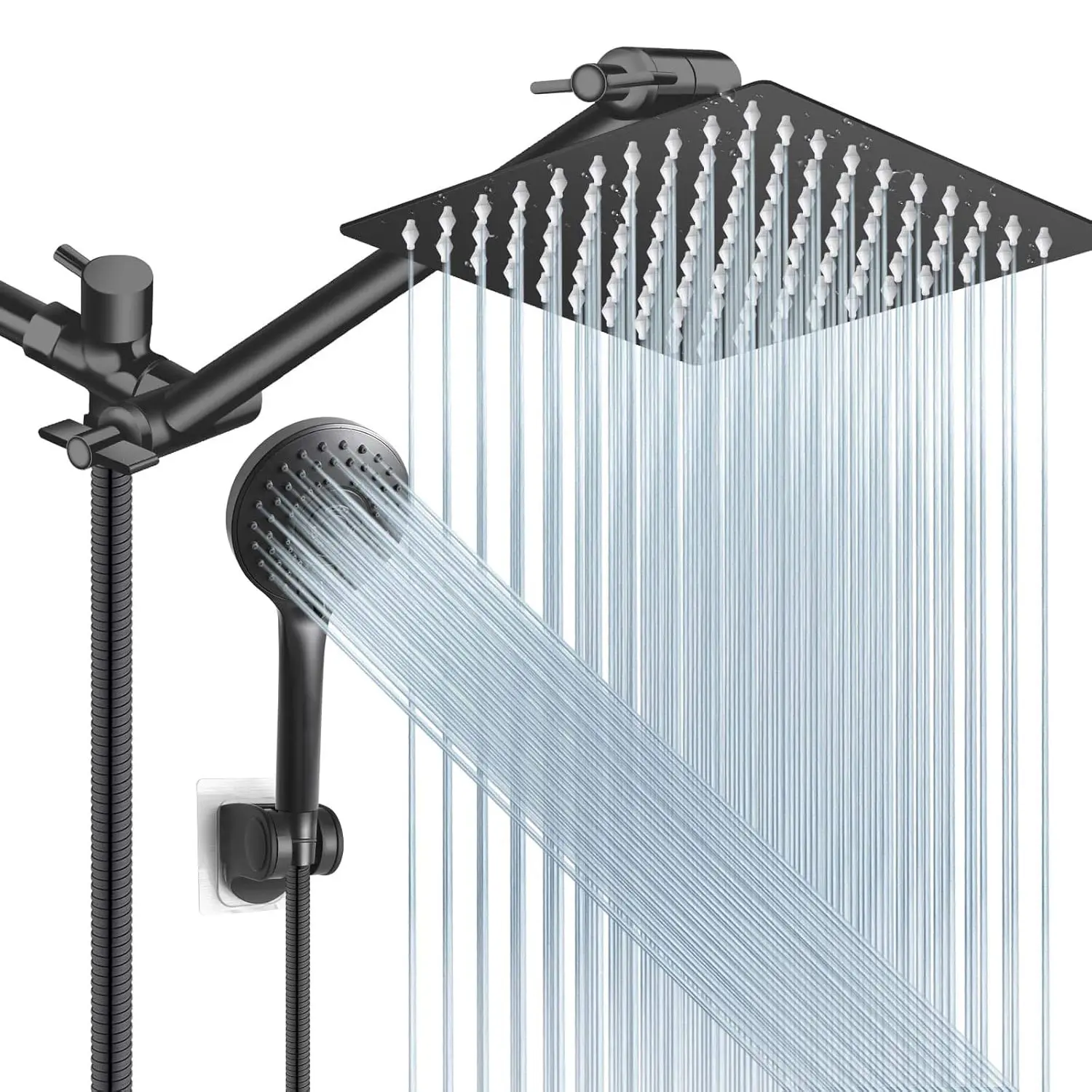 Rain Shower Head Set, High Pressure Rain Shower Head with Adjustable Extension Arm & Handheld Shower Head, Bathroom Shower System, High Pressure Showerhead, Adjustable Handheld Showers, High Pressure Shower Heads