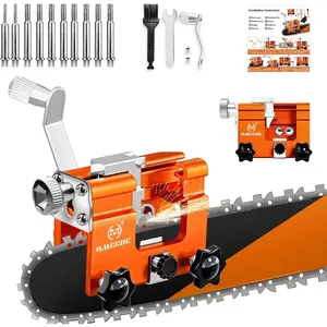 Sharpener Jig Kit, Chain Saw Sharpener Tool with 10, Hand Crank Chain Saw Blade Sharpener, Accessories for 4"- 22" Saw Chain