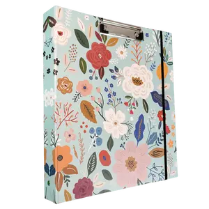 Channie’s Blue Flower 1/2-Inch Ring Binder for school, office, and personal use and style