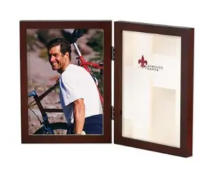5x7 Hinged Double Walnut Wood Picture Frame - Gallery Collection