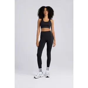 The Shayla Racerback Sports Bra - True Black