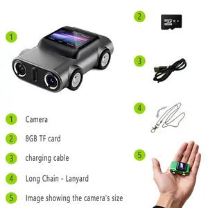 G5 Thumb Camera, Car-Shaped Mini Camcorder, Auto Focus & Flashlight, Lightweight Pocket Camera, Keychain/travel/vlogging/recording, Portable