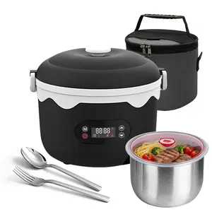 Rechargeable Cordless Self-Heating Lunch Box for Adults - Portable Food Warmer with 1-Liter, Extended Heat Retention and Leak-proof Sealing, Includes A Complimentary Folding Spoon, Chopsticks, and Fork; Select Models Also Come with A Carrying Bag.