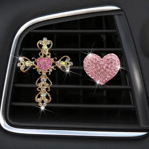 Rhinestone Decor Car Air Vent Decoration, Car Air Freshener Ornament with Clip, Car Air Diffuser, Fashionable Car Interior Decoration Accessories for Women & Men, Car Accessory