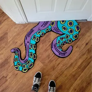 1pc Octopus Tentacle Shape Entrance Door Floor Mat Fun and Creative Bedroom Irregular Shape Carpet Gothic Style Living Room Decor Decorative Rug Plush Rug Home Washable Lounge Cloakroom Stairwell Anti-slip Floor Mat
