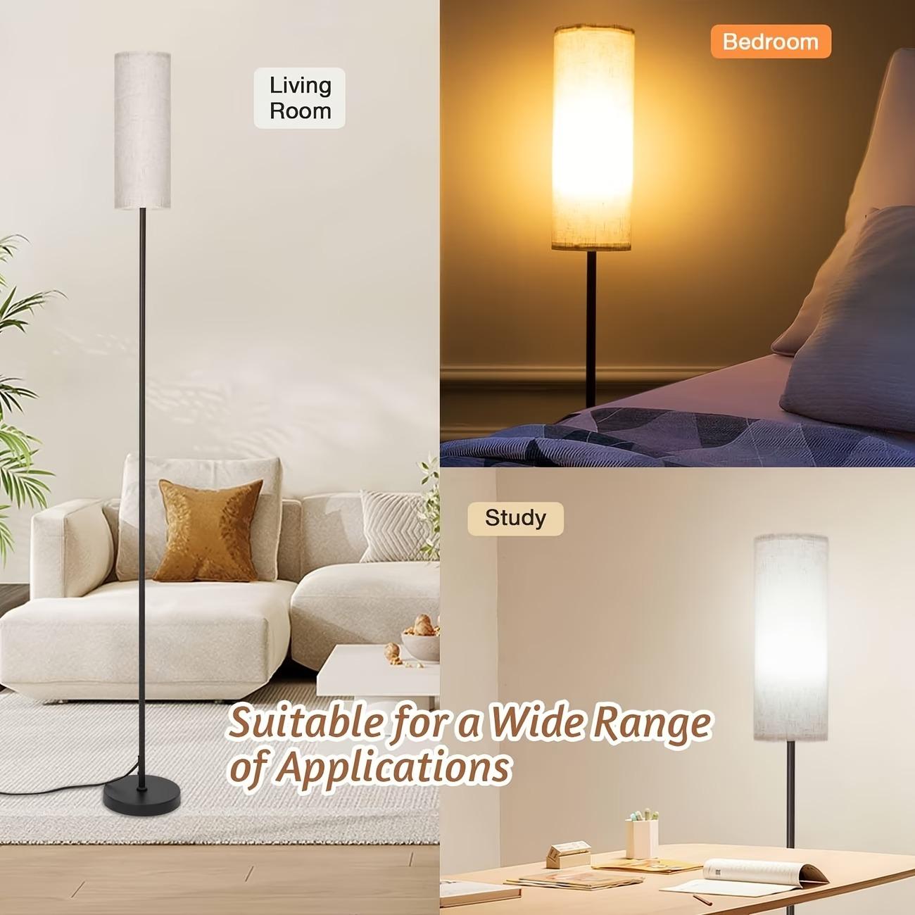 64.4" Dimmable Floor Lamp with Remote, Modern Standing Light for Living Room or Bedroom, 12W LED Bulb Included