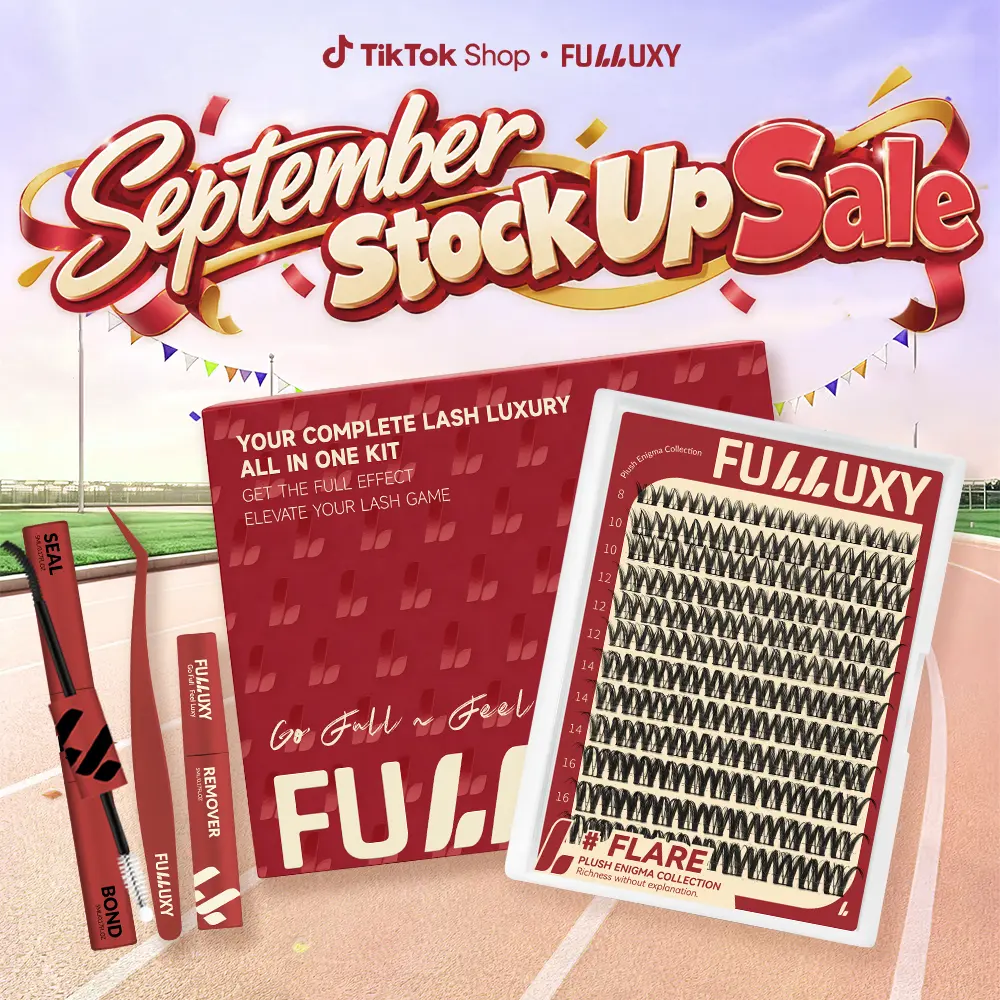 Flare | Fulluxy Plush Enigma Collection DIY False Eyelashes for Bold Dramatic Look Unstoppable You've Been Waiting For | Lashes with Ultra-Dense, Waterproof, Long-Lasting Lashes | Flora Flaunt Aurora Same Style | Beginner-Friendly DIY Lashes