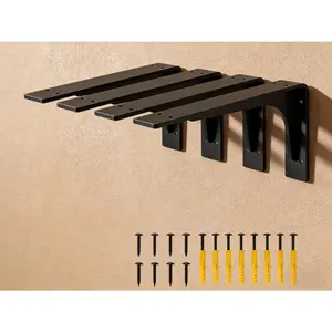 10 inch x 6 inch Shelf Bracket, L Shelf Brackets ,max Load 300lbs, , Brackets for Shelves, Counter top Bracket ,Corner Brace,Pack of 4.(10 "x 6 " Supporting Bar)