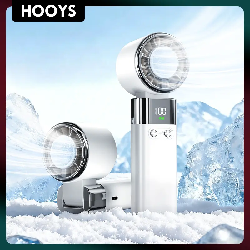 HOOYS ice fan Portable Handheld High Speed Fan 100 Adjustable Levels Foldable for Summer Travel Vacation Essentials& Outdoor Activities cool fan 2026NEW summerwins
