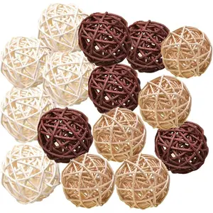 Decorative Wicker Rattan Balls- Vase Filler, House Ornament, Christmas Tree Garden Wedding Party Coffee Table Decoration,Craft DIY, Parrot, Bird Toys Balls.