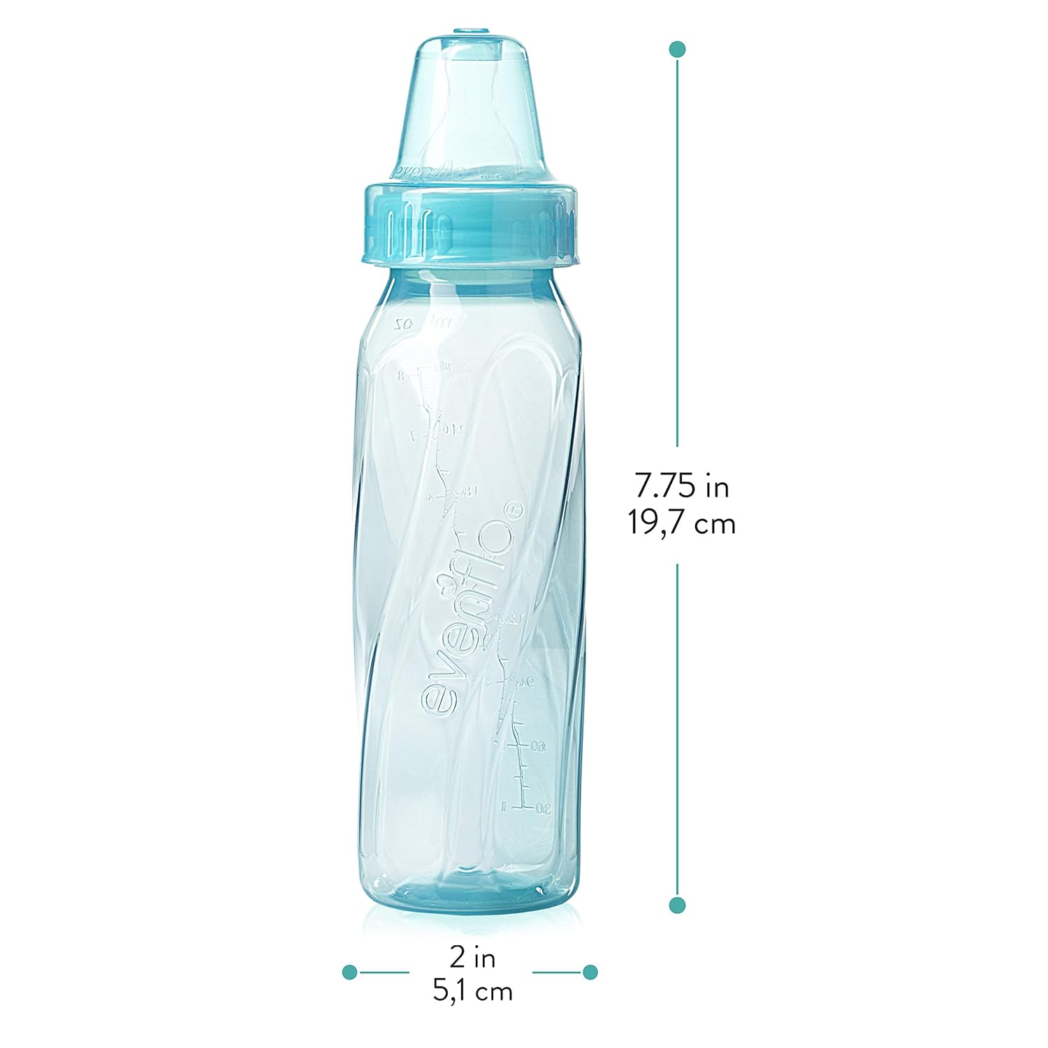Feeding Classic Tinted Plastic Standard Neck Bottles for Baby, Infant and Newborn, Pink/Lavender/Teal, 8 Oz, 12 Bottles