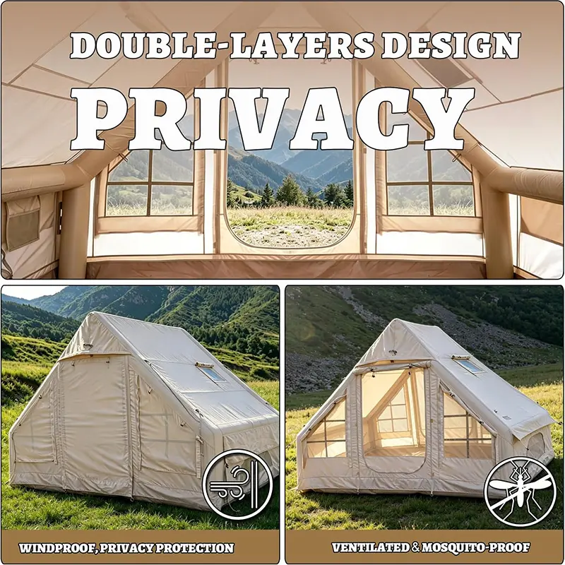 Weekend outdoor leisure inflatable tent, size 200 x 210 cm, height 300 ...