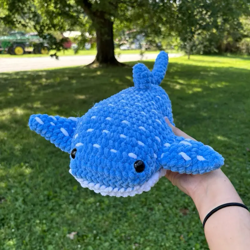 Handmade Crochet Blue and White Whale Shark