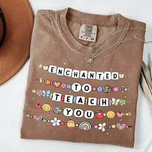 Comfort Colors Teacher Friendship Bracelet T-Shirt,Teacher Appreciation Gifts, Back to School Shirt for Gift, Enchanted to Teach, Gift For Her - TrendWear USA