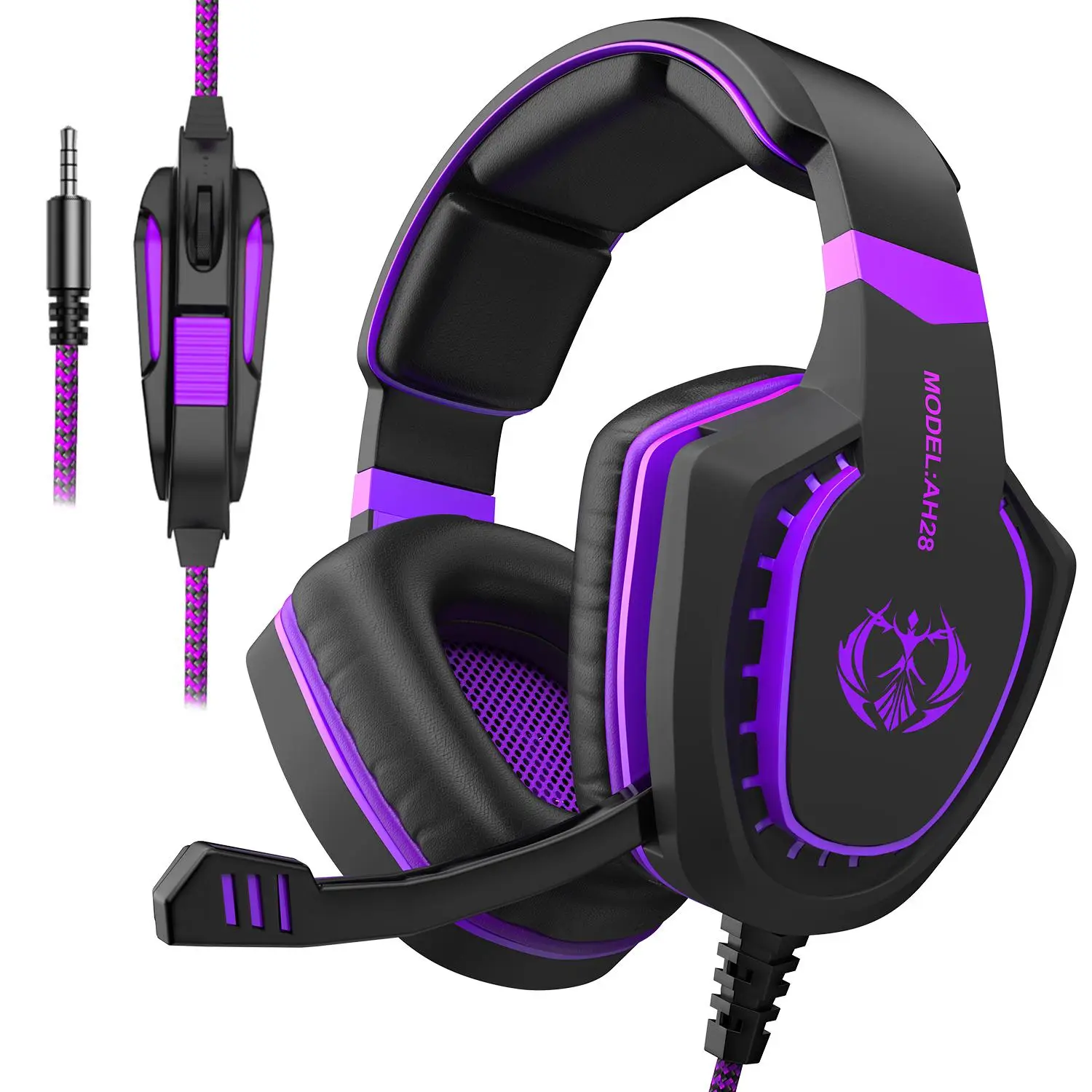 Wired Over-ear Design Gaming Headset, Noise Cancelling Headphone with Microphone, Stereo Sound Gaming Headset for PC, Tablet & Mobile Phone, Gaming Ro