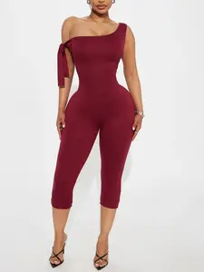 Sweet Like Candy Capri Jumpsuit - Burgundy