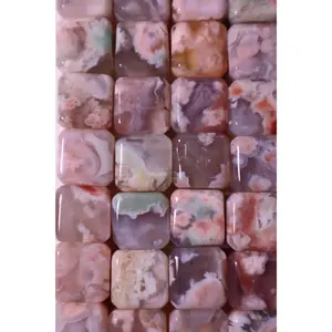 flower agate crystal cube