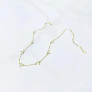 5 Heart Pave Choker Necklace