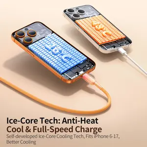 Kaxoe Ice Clear Gradient Fast Charger Cable For iPhone 16 15 14 Pro Max