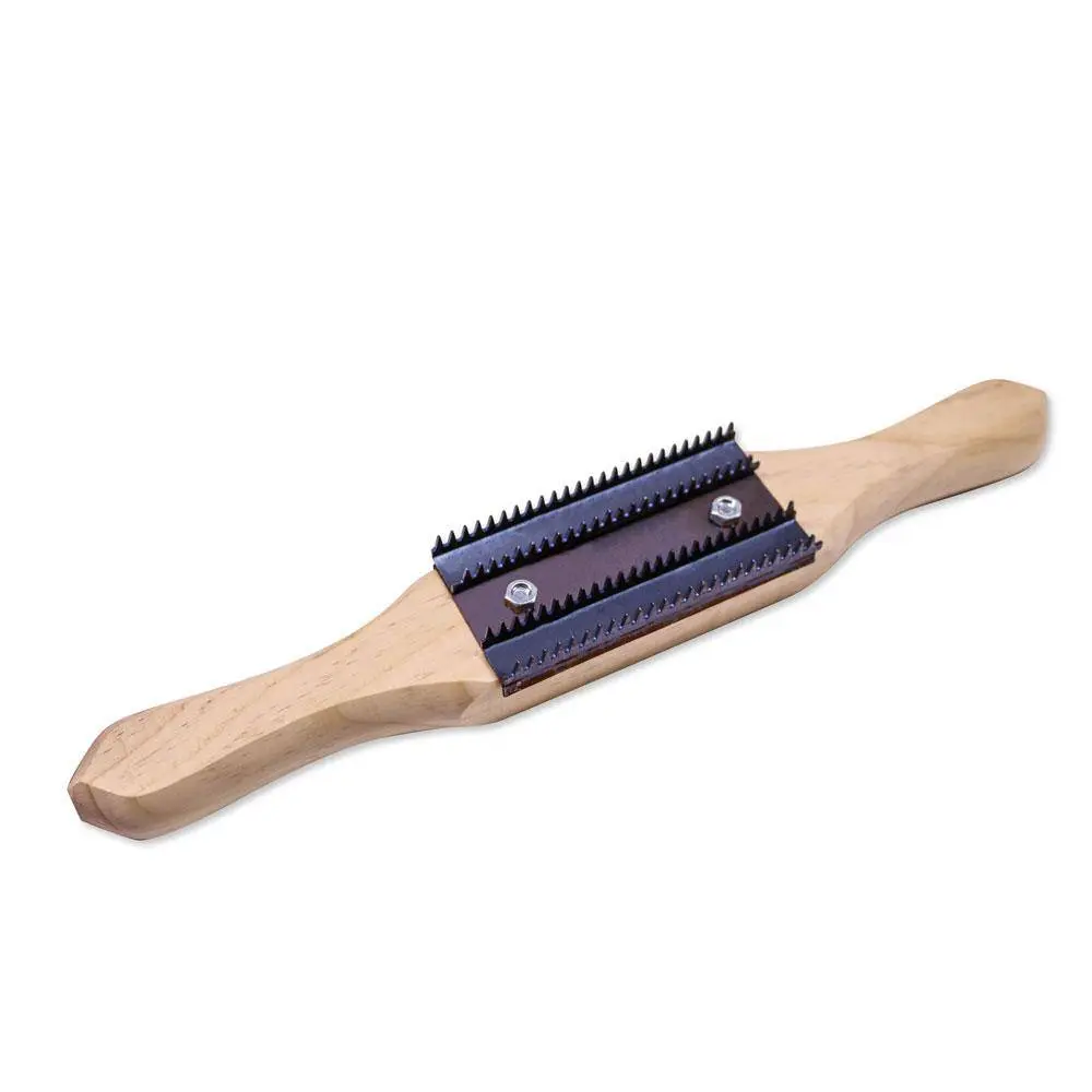 Combat Abrasives | Buffing Rake for Polishing with Wooden Handle and Blue Grit for Effective Polish Application