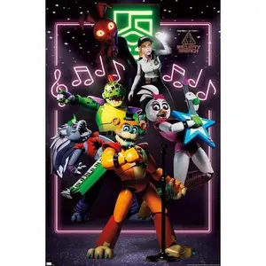 Five Nights at Freddy's: Security Breach - The Band .Poster Decorations, Holiday Poster - Halloween Party Decorations. Moives Poster.Wall Decor.Poster Gift For Holiday, Halloween, Birthday, Christmas