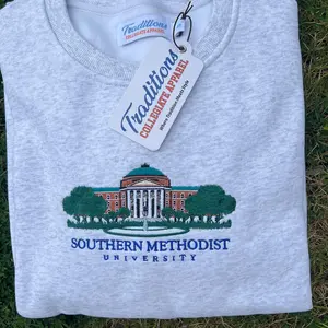 SMU Crewnecks (old 50/50 blend), Embroidered Sweatshirt