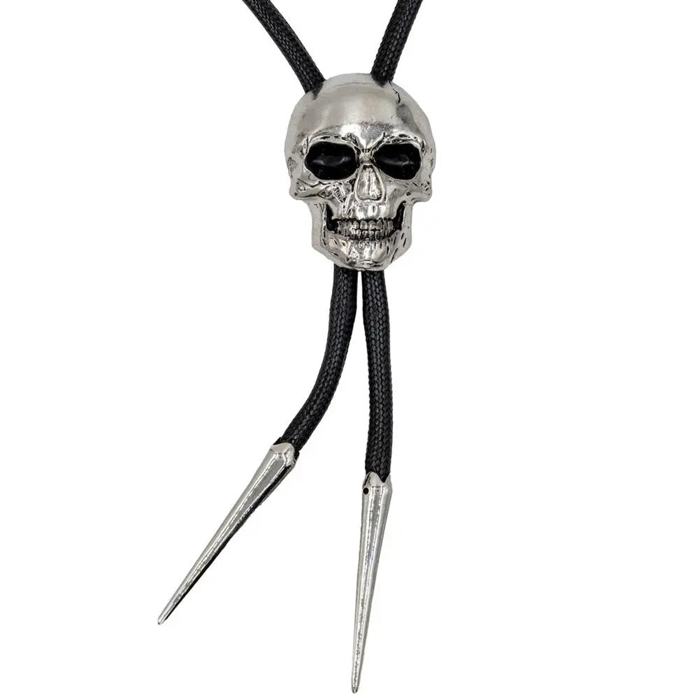 Skull Chrome Bolo Western Tie