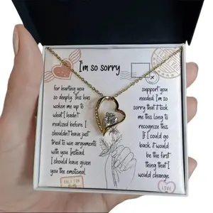 Sorry Emotional Support Forever Love Necklace, Please Forgive Me Gift Wife, Girlfriend, Friend, Love One, Forgiveness, Forgive Pendant