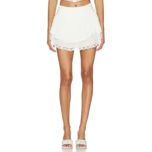 For Love & Lemons Beckbeckett Ett Mini Skirt in White