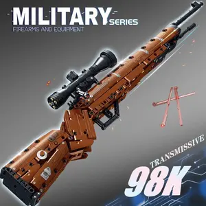 Kar98K Building Block Model Can Shoot Heavy Sniper Rifle Assemble Bricks WW2 Weapons Series Children's Educational Toys