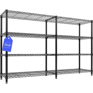 70.8" W Shelves Shelving Unit, 4-Tier Duty Wire Shelving Wide L-Rack for Apartment Pantry Corner Bedroom