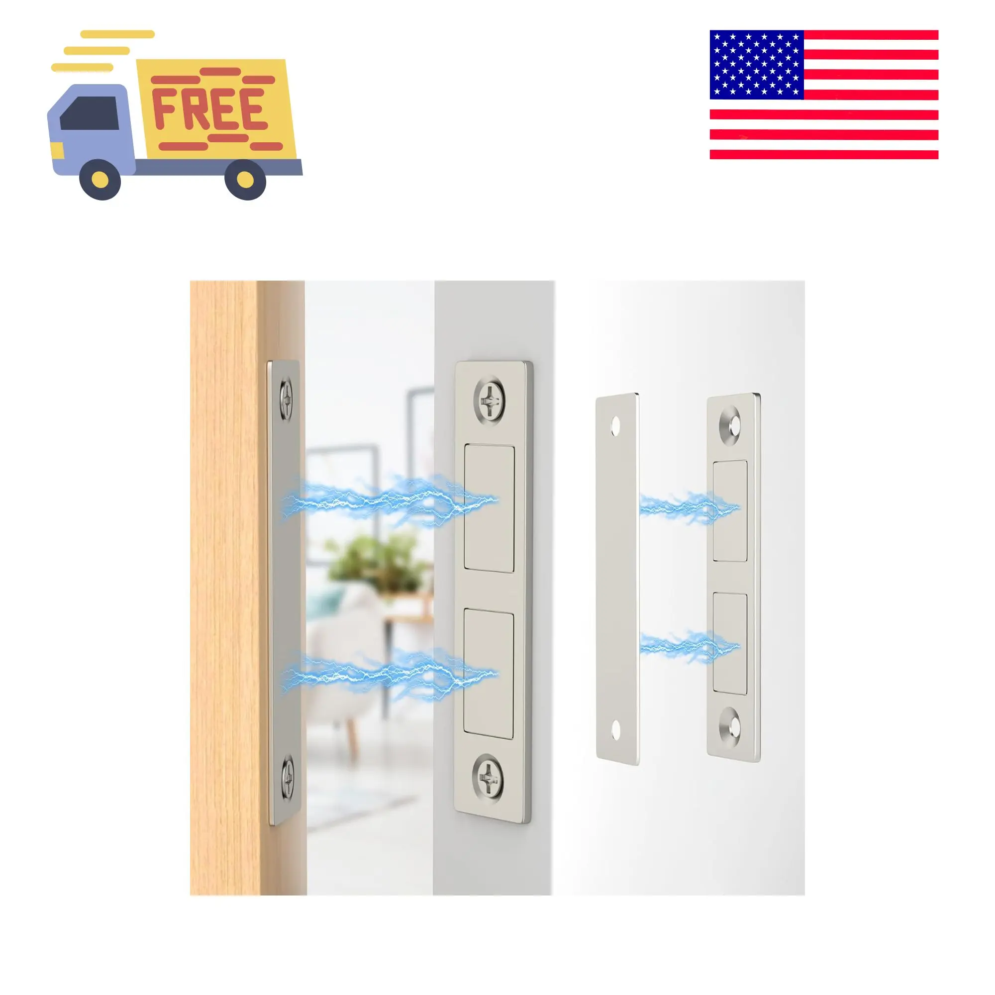 Magnetic Door Catch, 30 LB Cabinet Door Magnetic Catch Heavy Duty, 2 Pack Magnets Door Closer