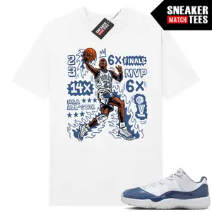 AJ11 Low Diffused Blue Match Shirt, MJ Dunk Graphic Tee, 90s HipHop Tee, Unisex T-Shirt, Cozy Gift