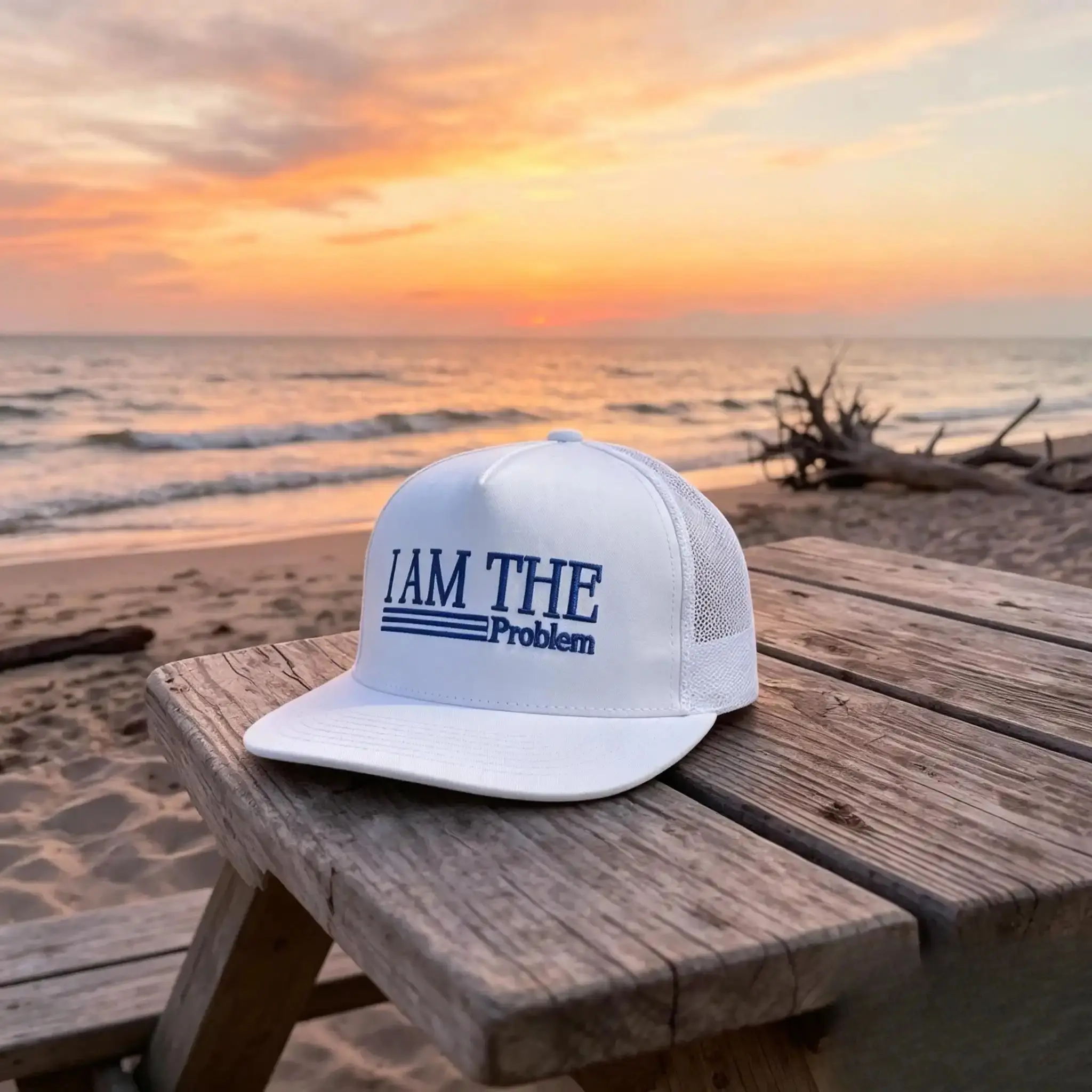 " I AM THE Problem" Meme Embroidered Trucker Cap - Bold Style Embroidery Cap, Letter Embroidered Casual Trendy Hats for Men, Summer BBQ Festival Gift (Festive & Party Supplies), Bold Style Cap, Letter Embroidered Hat