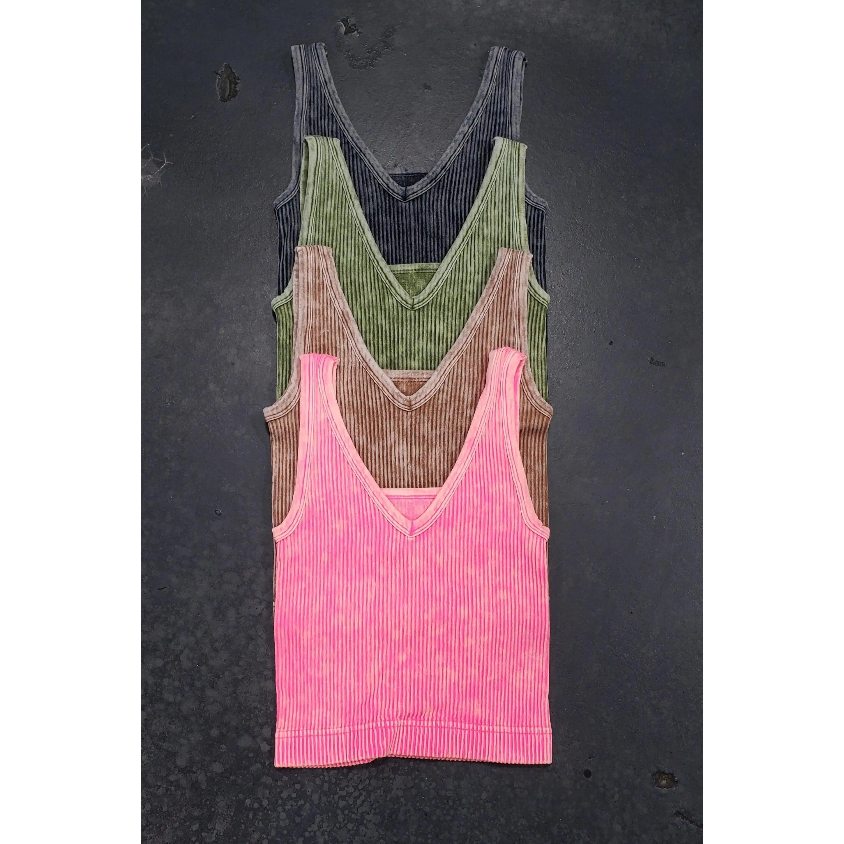 Ribbed Washed Tank *6 Colors