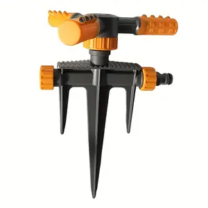 A 360-degree fully automatic rotating sprinkler system for gardens, featuring fast-rotating nozzles and adjustable knuckle arms for wide coverage, ideal for lawn irrigation and roof cooling