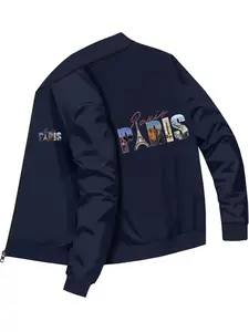 Casual Fashion Men's Paris Landmark Printed Jacket for Daily Outings Commuting and Trendy Wear