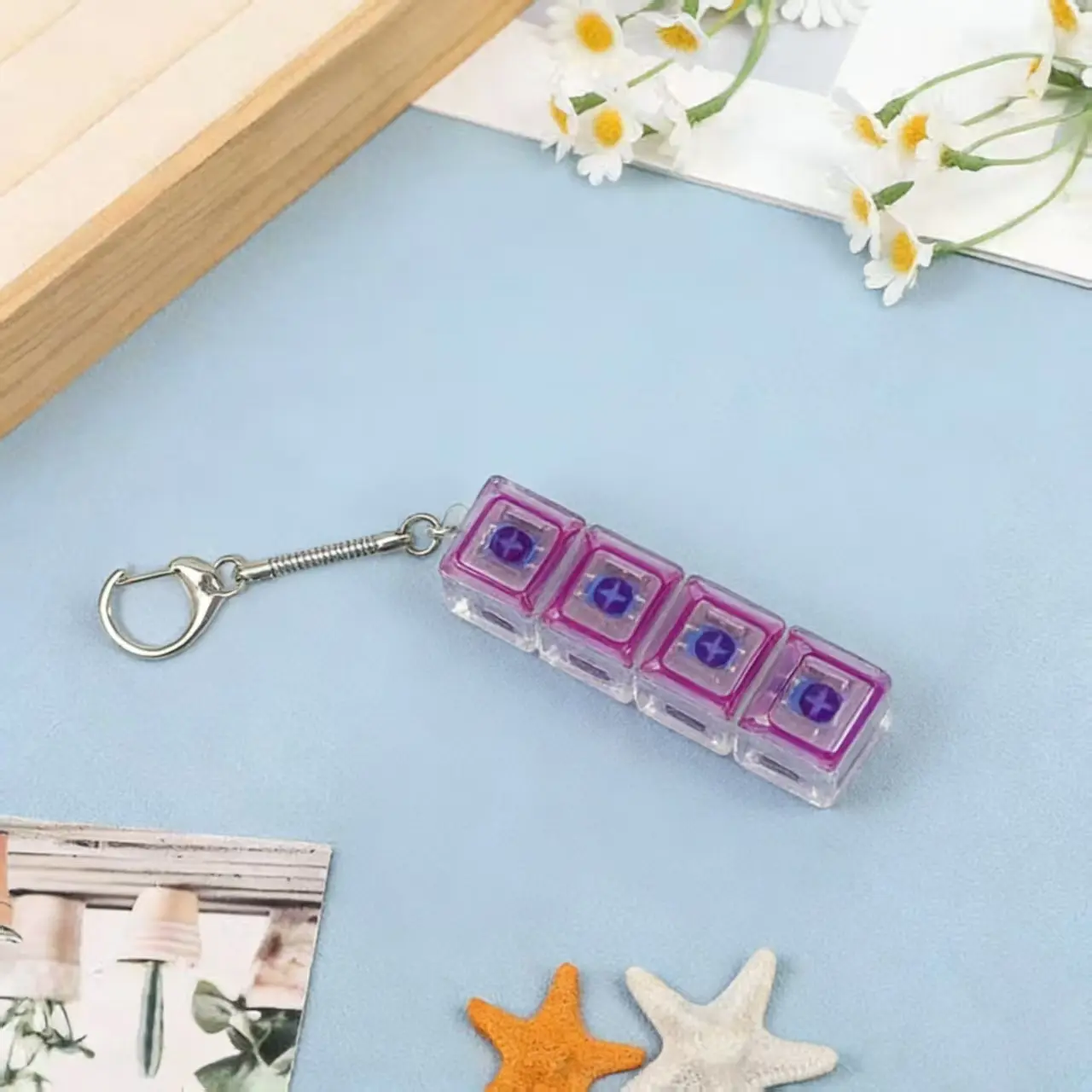 Highly transparent four-key purple