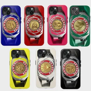 Power Rangers Retro Colorful Power Morpher Phone Case with Iconic All Rangers Dino Coin For iPhone 17 16 15 14 13 12 11 X SE & Samsung S26 25 24 23 22 21